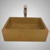 Edsall Rectangular Cast Concrete Vessel Sink - Vintage Brown