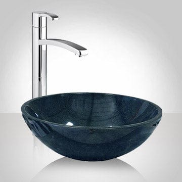 Eldora Smooth Speckled Polished Black Granite Vessel Sink
