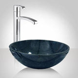 Eldora Smooth Speckled Polished Black Granite Vessel Sink