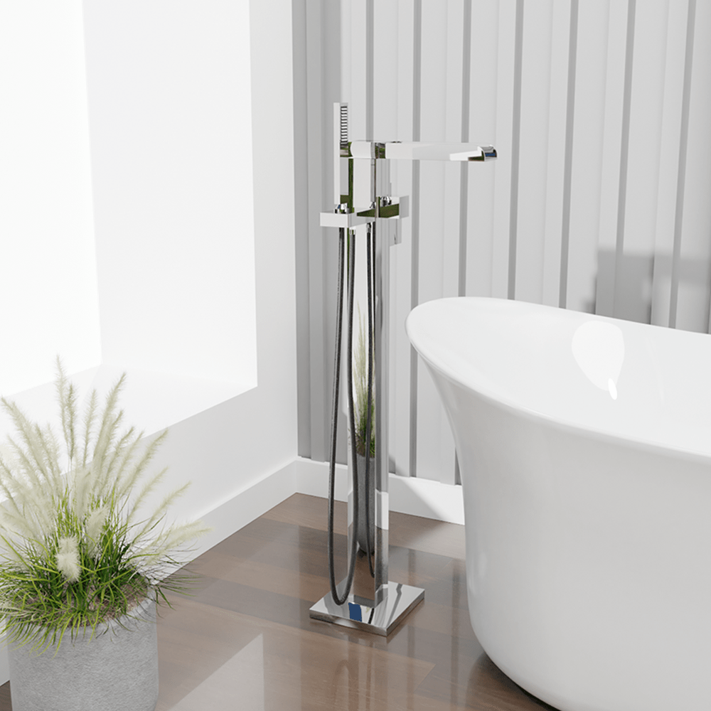 Emery Freestanding Tub Filler with Hand Shower