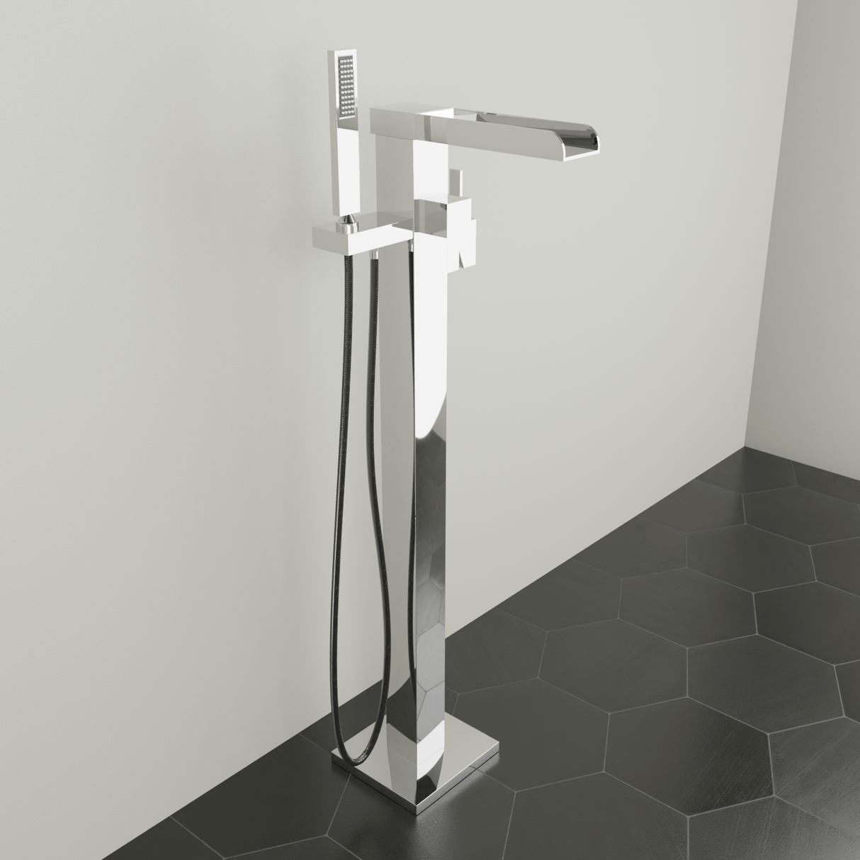 Emery Freestanding Tub Filler with Hand Shower