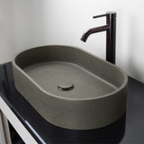 Enderby Oval Cast Concrete Vessel Sink - Dark Gray