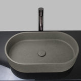 Enderby Oval Cast Concrete Vessel Sink - Dark Gray