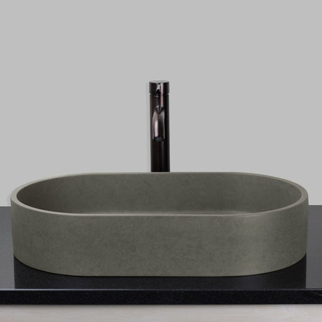 Enderby Oval Cast Concrete Vessel Sink - Dark Gray