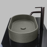Enderby Oval Cast Concrete Vessel Sink - Dark Gray