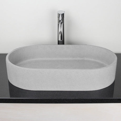 Enderby Oval Cast Concrete Vessel Sink - Light Gray