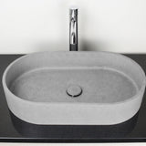 Enderby Oval Cast Concrete Vessel Sink - Light Gray