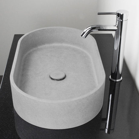 Enderby Oval Cast Concrete Vessel Sink - Light Gray