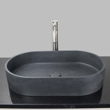 Enderby Oval Cast Concrete Vessel Sink - Speckled Dark Gray Sandstone