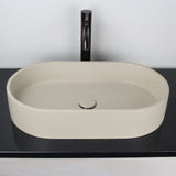 Enderby Oval Cast Concrete Vessel Sink - White Sandstone