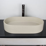 Enderby Oval Cast Concrete Vessel Sink - White Sandstone