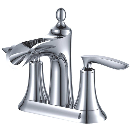 Evaline Two Handle Bathroom Faucet with Brass Pop-Up