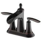 Evaline Two Handle Bathroom Faucet with Brass Pop-Up