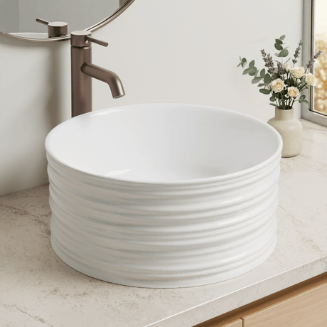 Ezra Vitreous China Vessel Sink - Decorative Exterior