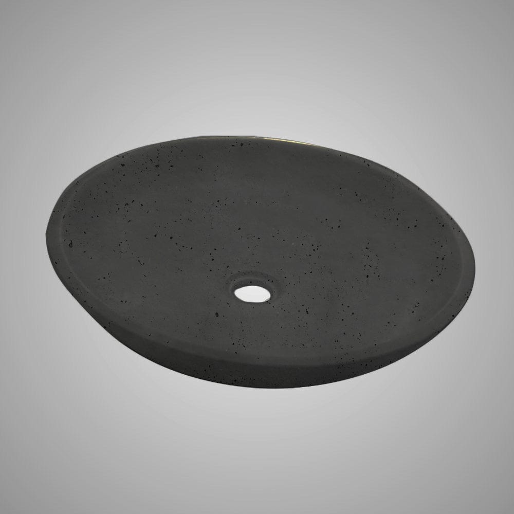 Faper Round Cast Concrete Vessel Sink - Black