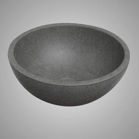 Felpy Round Cast Concrete Vessel Sink - Dark Gray with Textured Finish