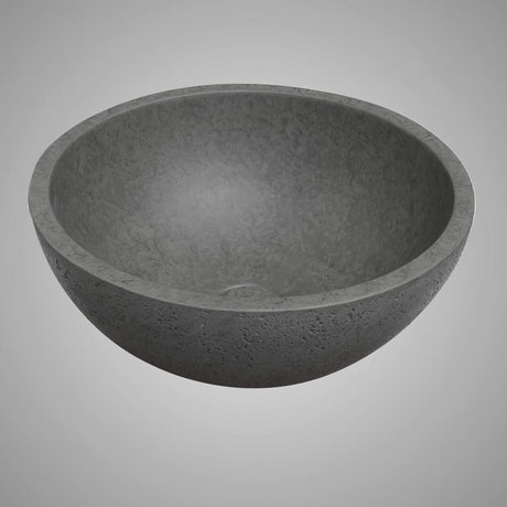 Felpy Round Cast Concrete Vessel Sink - Dark Grey with Textured Finish