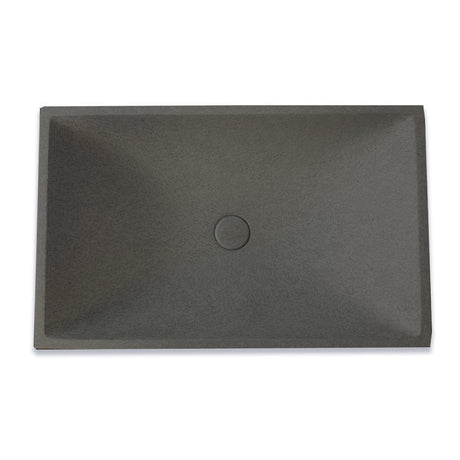 Feppder Rectangular Cast Concrete Vessel Sink - Dark Gray with Textured Finish