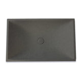 Feppder Rectangular Cast Concrete Vessel Sink - Dark Grey with Textured Finish