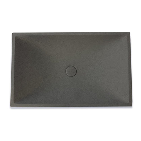 Feppder Rectangular Cast Concrete Vessel Sink - Dark Grey with Textured Finish