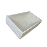 Feppder Rectangular Cast Concrete Vessel Sink - Light Gray with Textured Finish