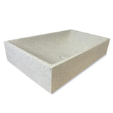 Feppder Rectangular Cast Concrete Vessel Sink - Light Gray with Textured Finish