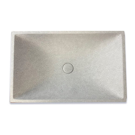 Feppder Rectangular Cast Concrete Vessel Sink - Light Gray with Textured Finish