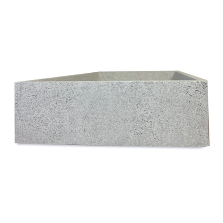Feppder Rectangular Cast Concrete Vessel Sink - Light Gray with Textured Finish