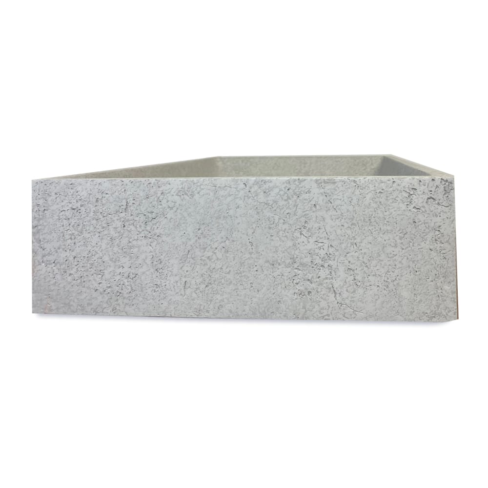 Feppder Rectangular Cast Concrete Vessel Sink - Light Grey with Textured Finish