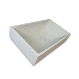 Feppder Rectangular Cast Concrete Vessel Sink - Light Grey with Textured Finish