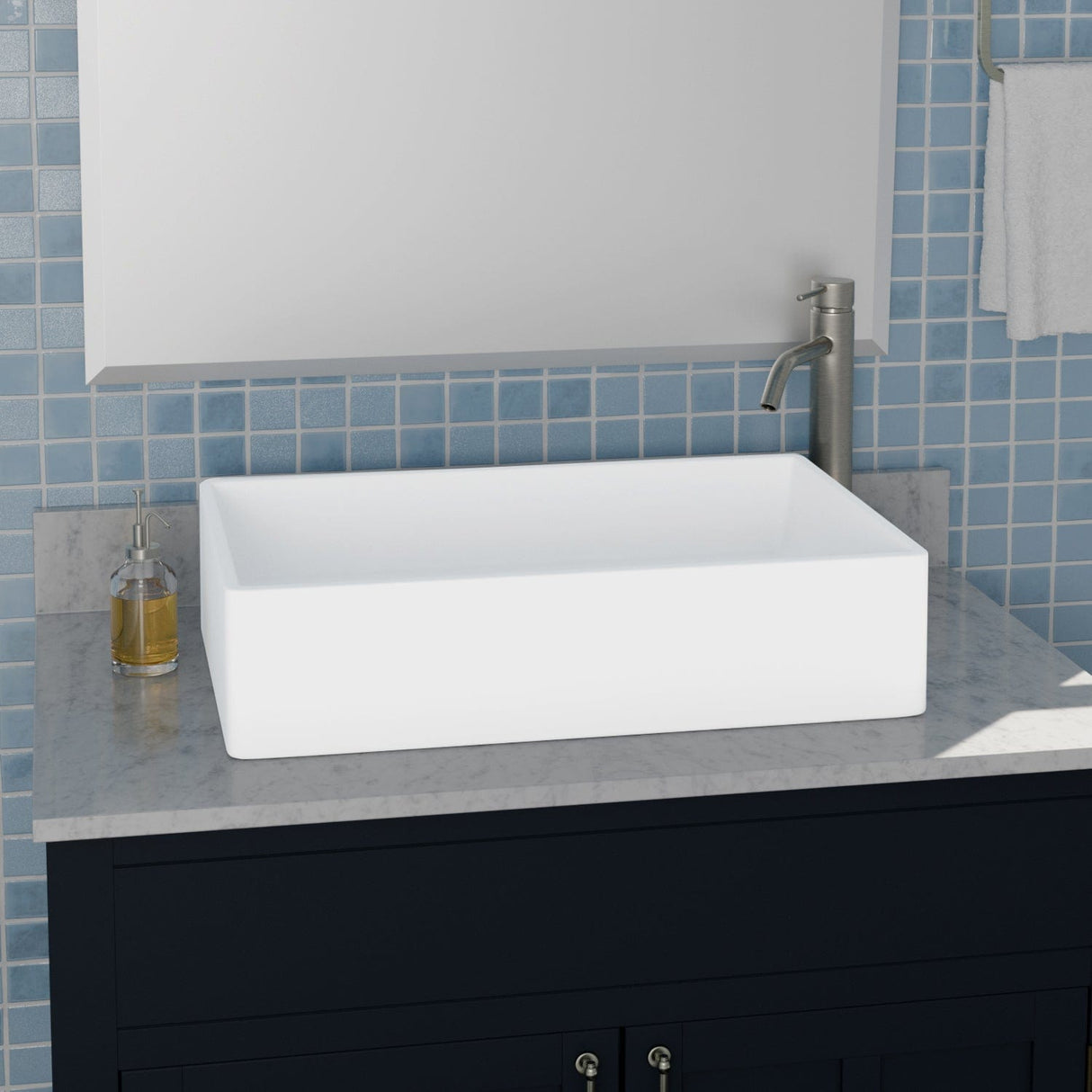 Feroz Rectangular Vitreous China Vessel Sink