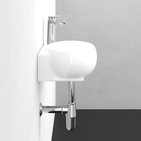 Fontana Vitreous China Wall-Mount Bathroom Sink - Right Side Faucet Drilling