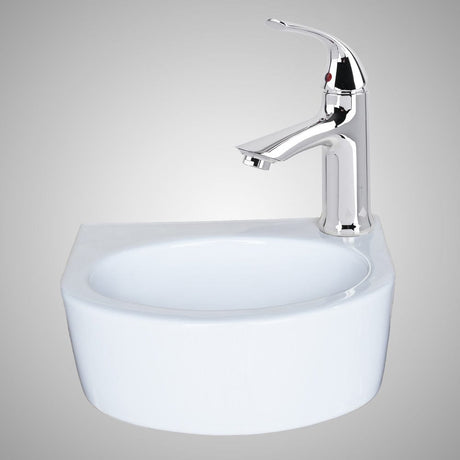 Fowler Vitreous China Wall-Mount Bathroom Sink and Single-Hole Faucet Set