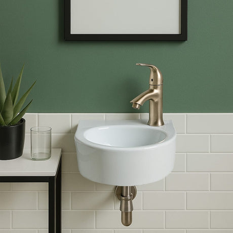 Fowler Vitreous China Wall-Mount Bathroom Sink and Single-Hole Faucet Set