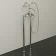 Freestanding Telephone Tub Faucet and Supply Lines - Angular Body and Cross Handles