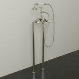 Freestanding Telephone Tub Faucet and Supply Lines - Angular Body and Cross Handles
