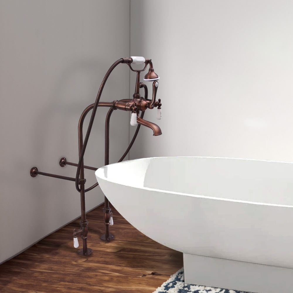 Freestanding Telephone Tub Faucet, Supplies and Valves - Lever Handles