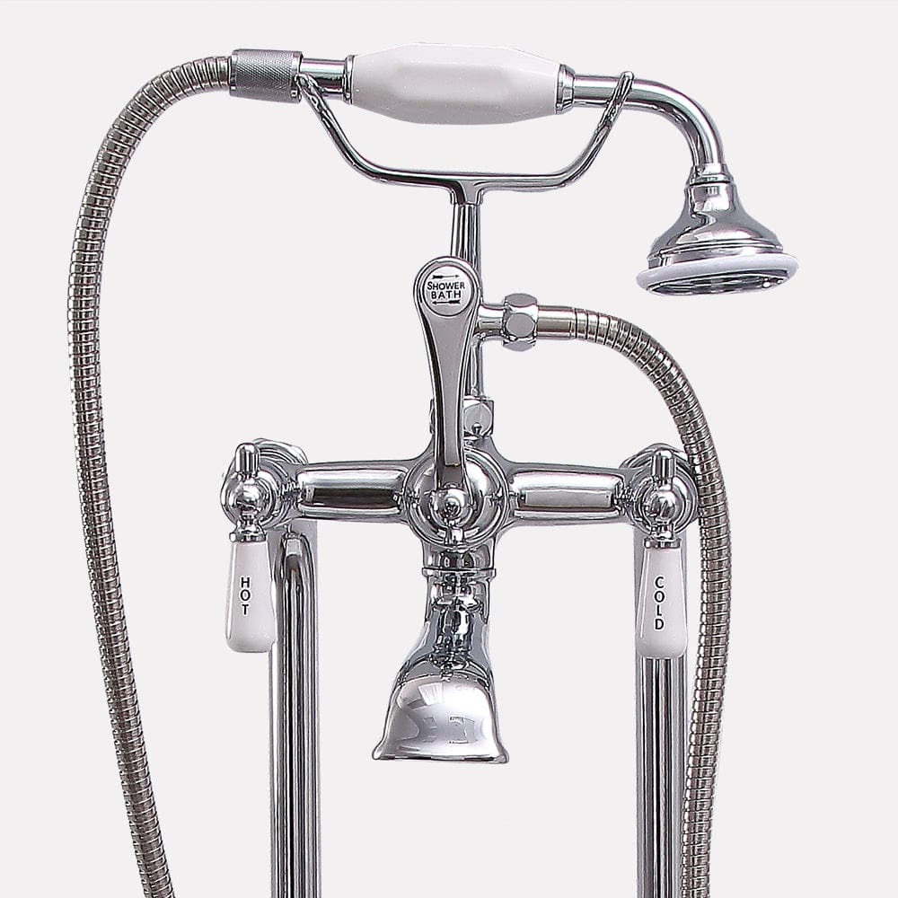 Freestanding Telephone Tub Faucet, Supplies and Valves - Lever Handles