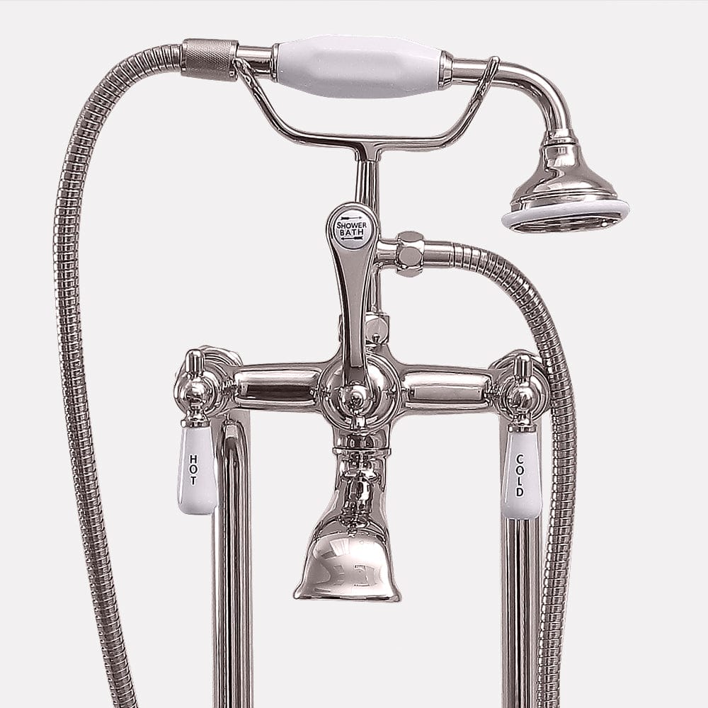 Freestanding Telephone Tub Faucet, Supplies and Valves - Lever Handles