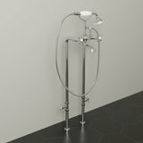 Freestanding Telephone Tub Faucet, Supply Lines and Shutoff Valves - Cross Handles