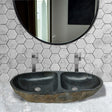 Fronesty River Stone Double-Bowl Vessel Sink