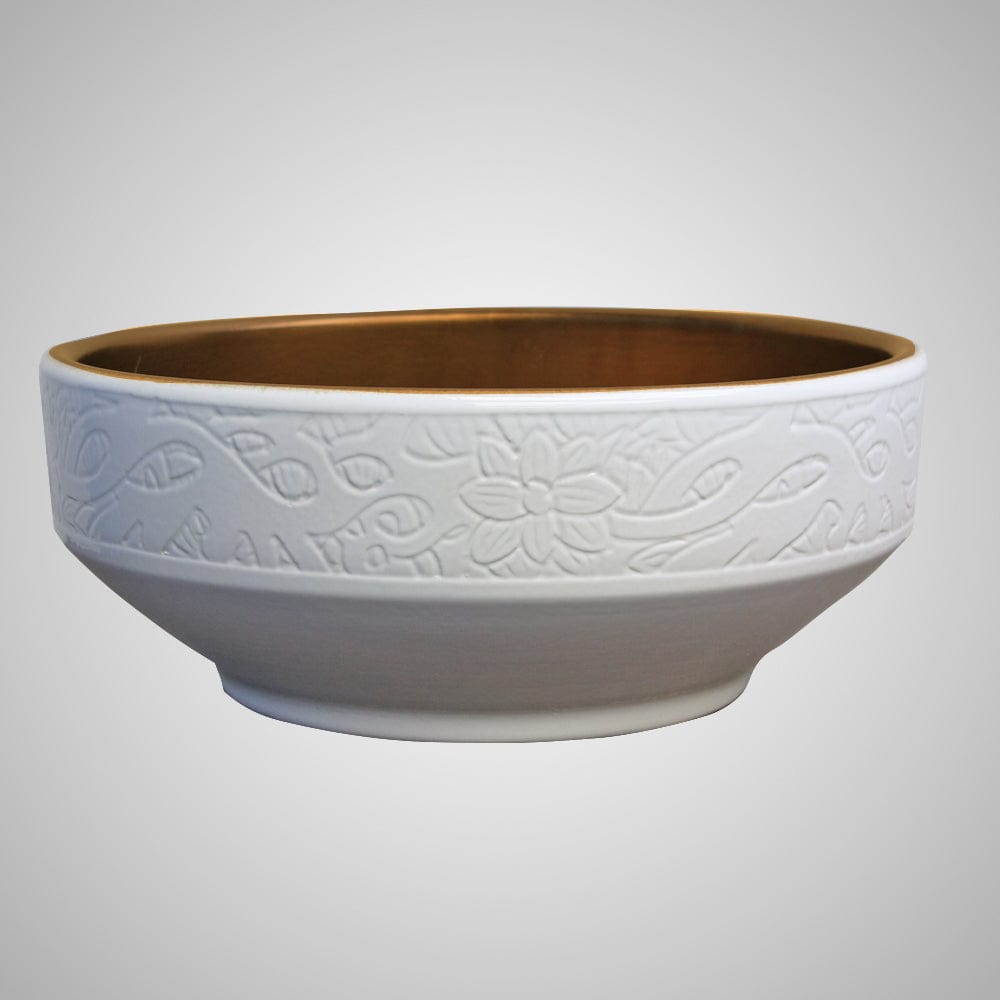 Galata Vitreous China Decorated Vessel Sink - Burnished Bronze Interior