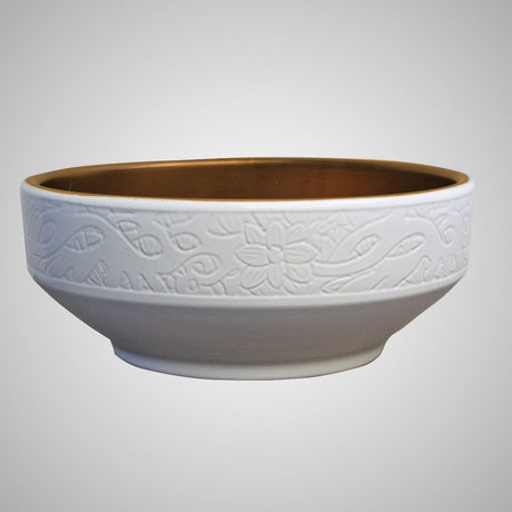 Galata Vitreous China Decorated Vessel Sink - Burnished Bronze Interior
