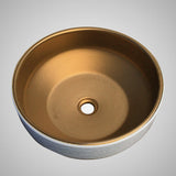 Galata Vitreous China Decorated Vessel Sink - Burnished Bronze Interior