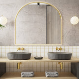 Galper Oval Cast Concrete Vessel Sink - Dark Grey