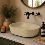 Galper Oval Cast Concrete Vessel Sink - Desert Brown