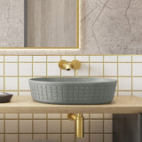Galper Oval Cast Concrete Vessel Sink - Light Grey