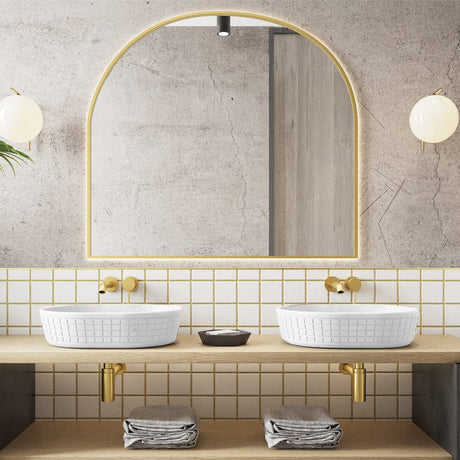 Galper Oval Cast Concrete Vessel Sink - White