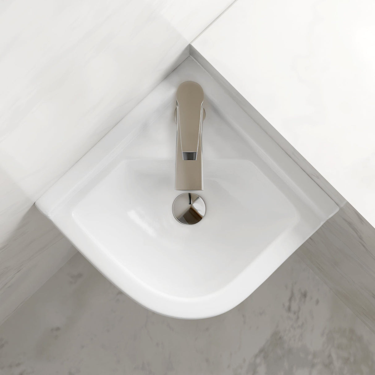 Gasha Corner Vitreous China Wall-Mount Bathroom Sink