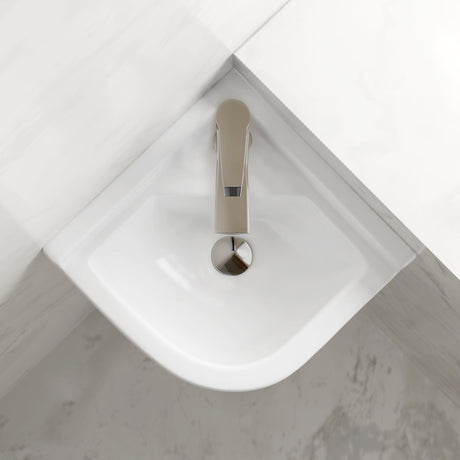 Gasha Corner Vitreous China Wall-Mount Bathroom Sink